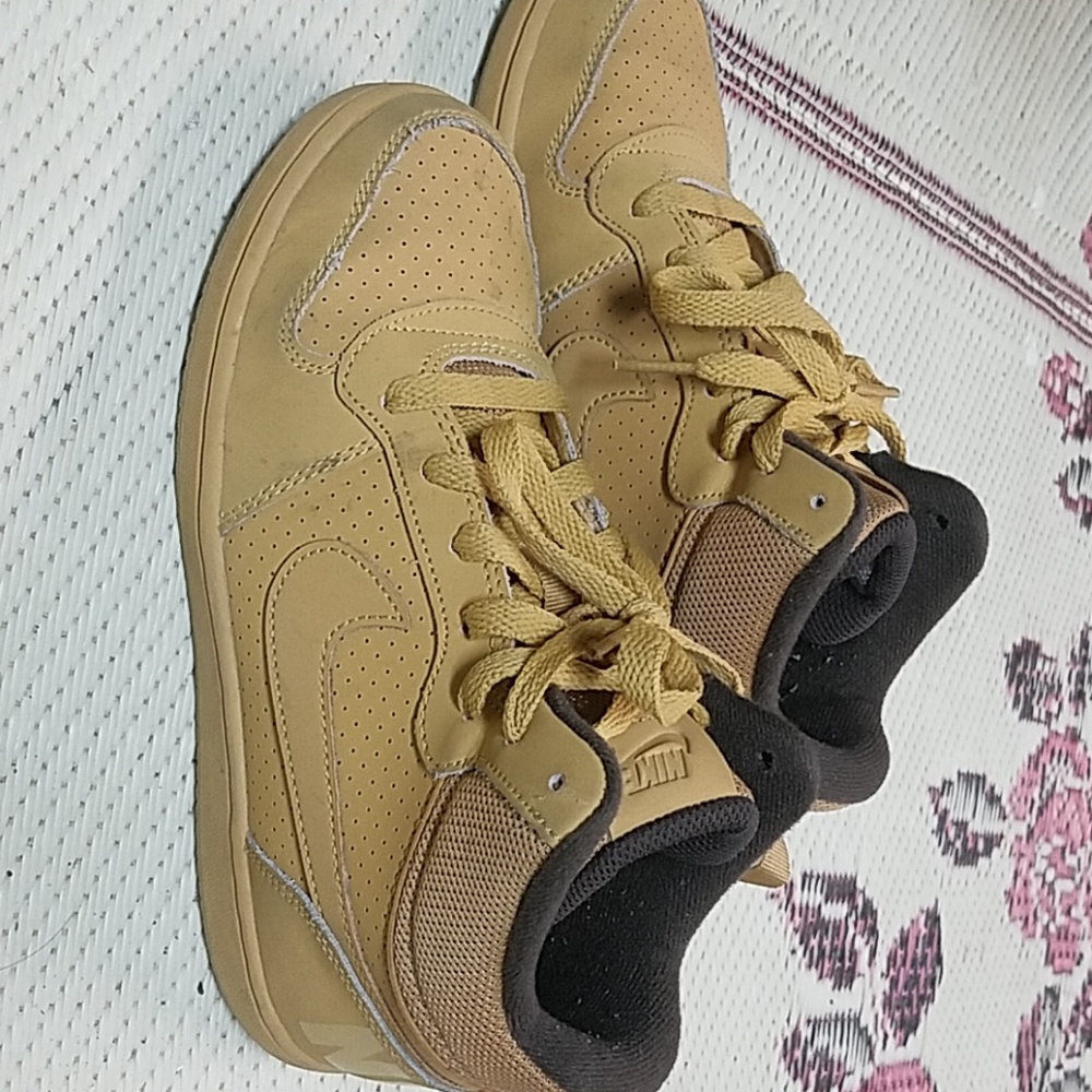 Tan nike shoe